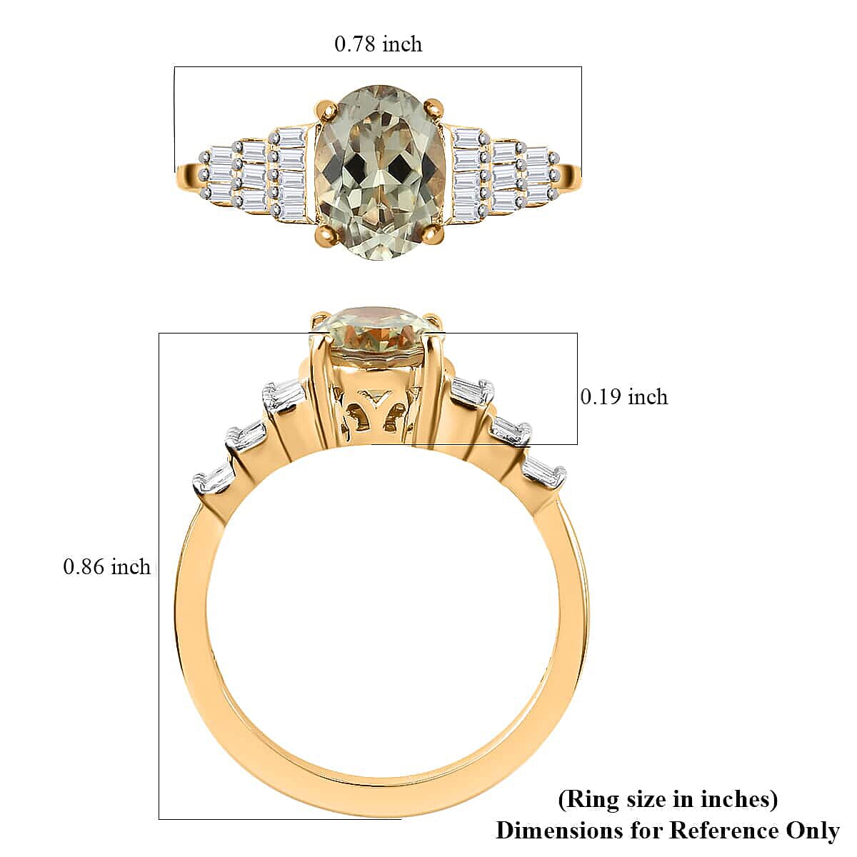 Iliana 18K Yellow Gold AAA Turkizite and G-H SI Diamond Ring (Size 8.0) 1.85 ctw image number 5