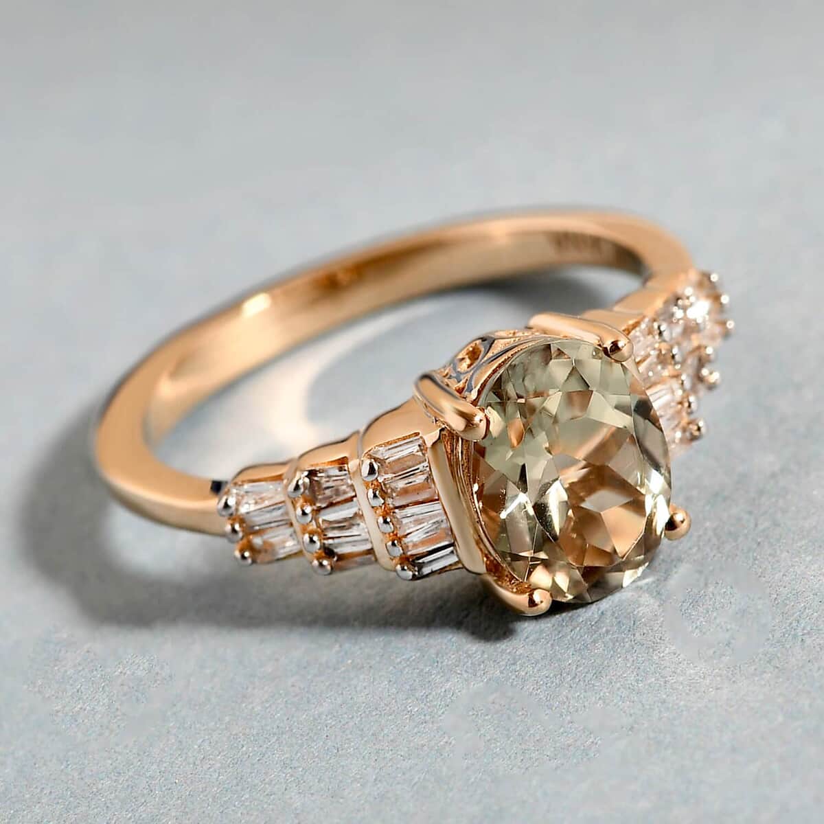 Iliana 18K Yellow Gold AAA Turkizite and G-H SI Diamond Ring (Size 9.0) 1.85 ctw image number 1