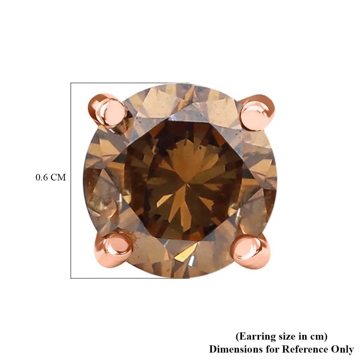 Luxoro 10K Rose Gold I3 Natural Champagne Diamond Stud Earrings 1.00 ctw image number 4