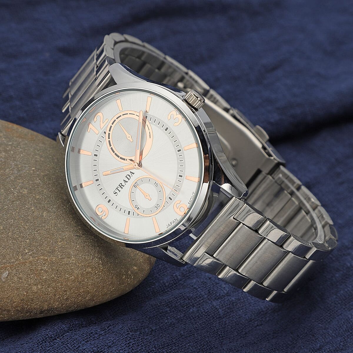 Strada Japanese Movement Watch with Stainless Steel Strap (6.50-8.25 Inches) (25.40 mm) image number 1