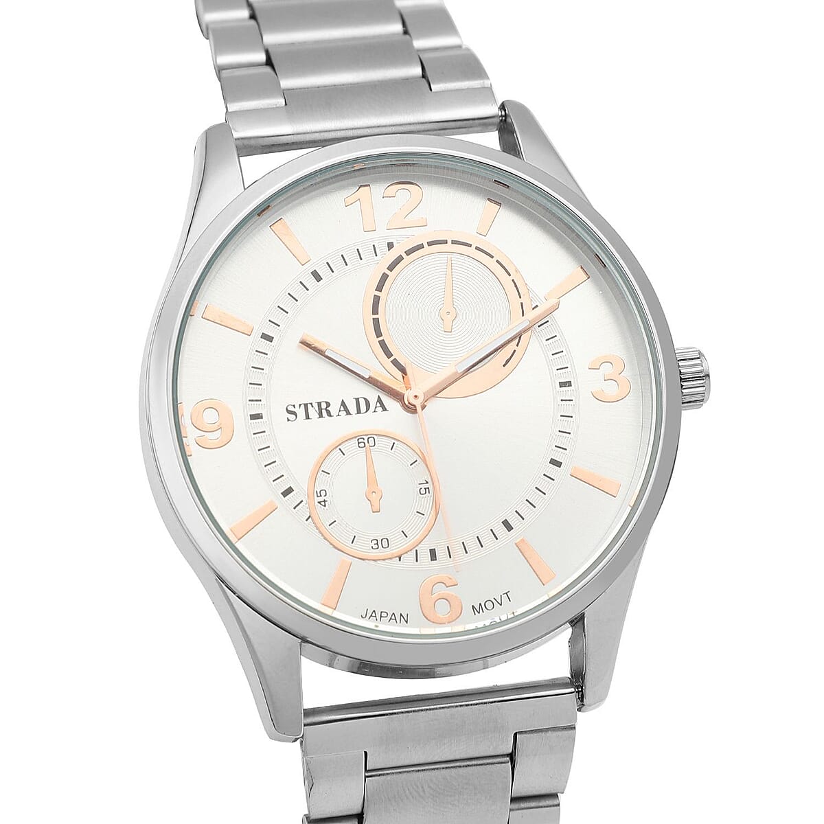 Strada Japanese Movement Watch with Stainless Steel Strap (6.50-8.25 Inches) (25.40 mm) image number 3