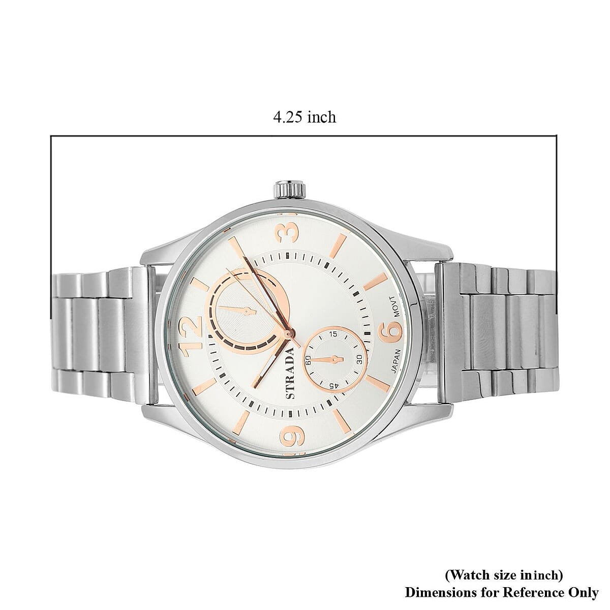 Strada Japanese Movement Watch with Stainless Steel Strap (6.50-8.25 Inches) (25.40 mm) image number 6