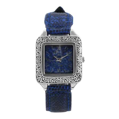 Bali Legacy Eon 1962 Lapis Lazuli Swiss Movement Watch in Sterling Silver and Stainless Steel with Royal Blue Genuine Lizard Leather Strap image number 0