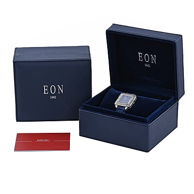 Bali Legacy Eon 1962 Lapis Lazuli Swiss Movement Watch in Sterling Silver and Stainless Steel with Royal Blue Genuine Lizard Leather Strap