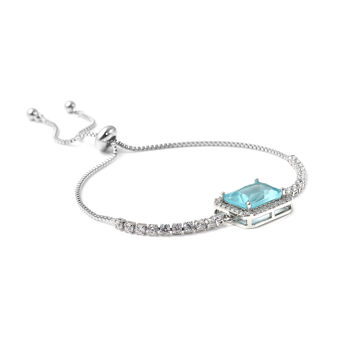 To My Beautiful Bonus Mom Jewelry Gift Box with Simulated Blue Sapphire, Simulated Diamond Adjustable Bracelet in Silvertone (6.00 In) 4.15 ctw image number 2