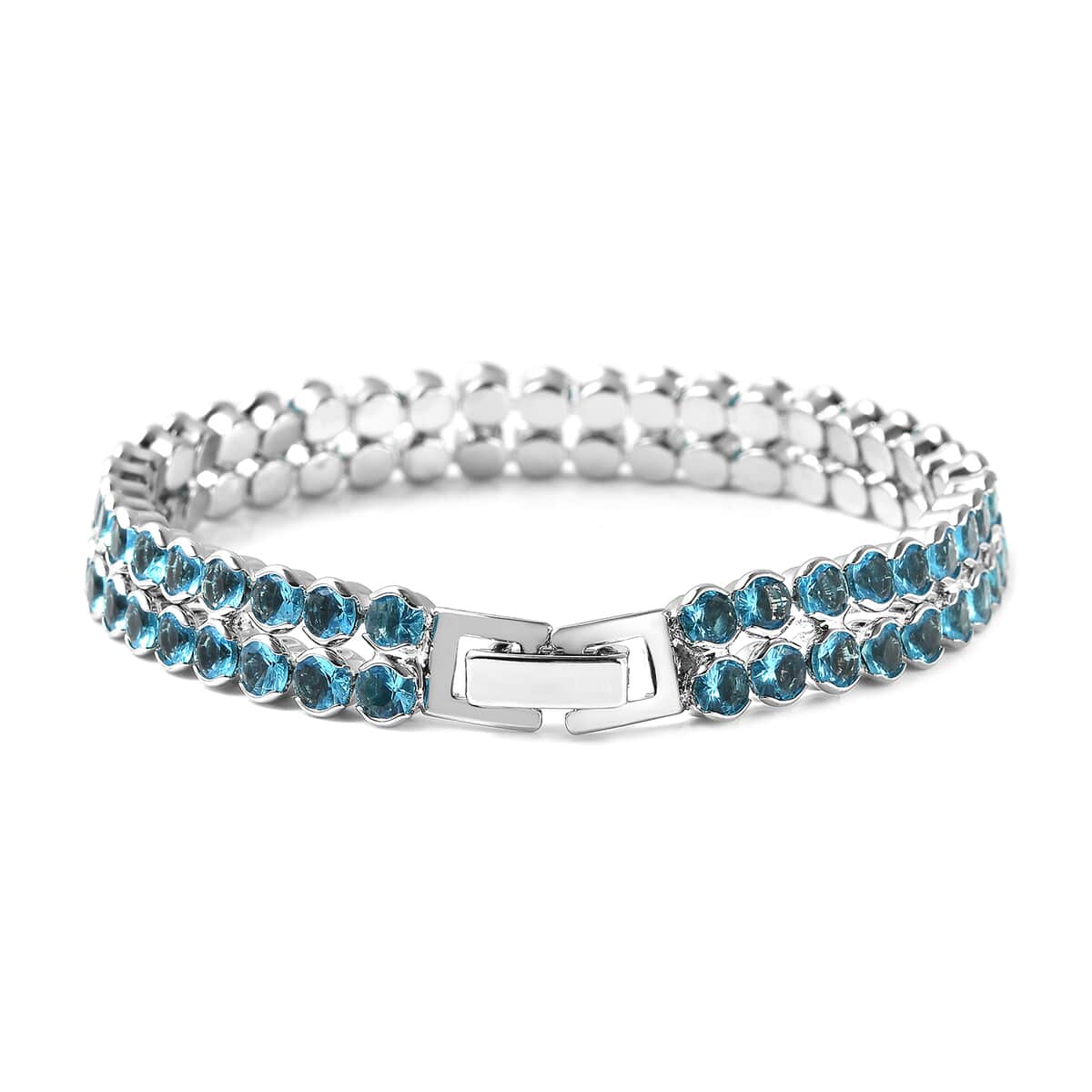 To Mom Jewelry Gift Box with Simulated Blue Sapphire Tennis Bracelet in Silvertone (7.50 In) image number 3