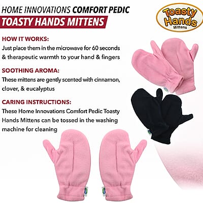 HOME INNOVATIONS Comfort Pedic Toasty Hands Mittens -Pink