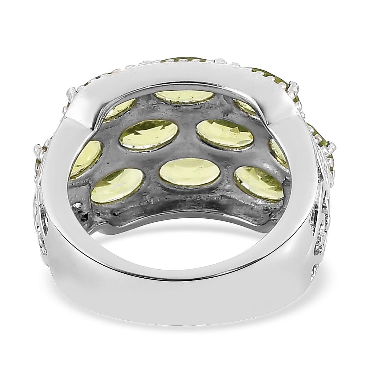 Hebei Peridot 4.85 ctw Ring in Stainless Steel (Size 5.0)  image number 4