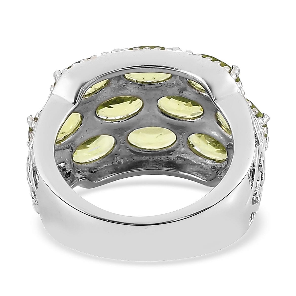 Hebei Peridot 4.85 ctw Ring in Stainless Steel (Size 6.0)  image number 4