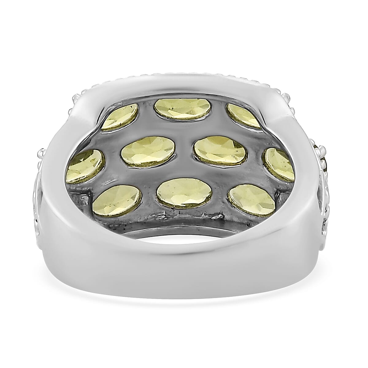 Hebei Peridot 4.85 ctw Ring in Stainless Steel (Size 7.0)  image number 4