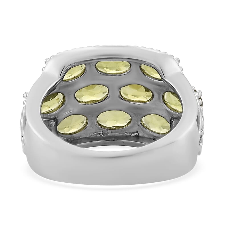 Hebei Peridot 4.85 ctw Ring in Stainless Steel (Size 7.0)