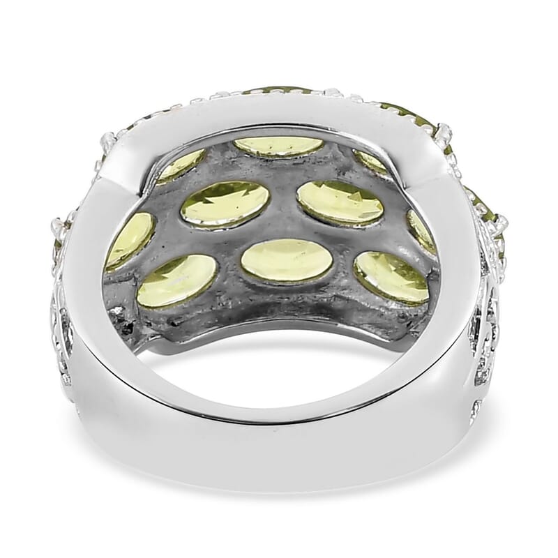 Hebei Peridot 4.85 ctw Ring in Stainless Steel (Size 9.0)