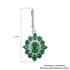 AAA Kagem Emerald and White Zircon Drop Earrings in Sterling Silver 4.50 ctw image number 4