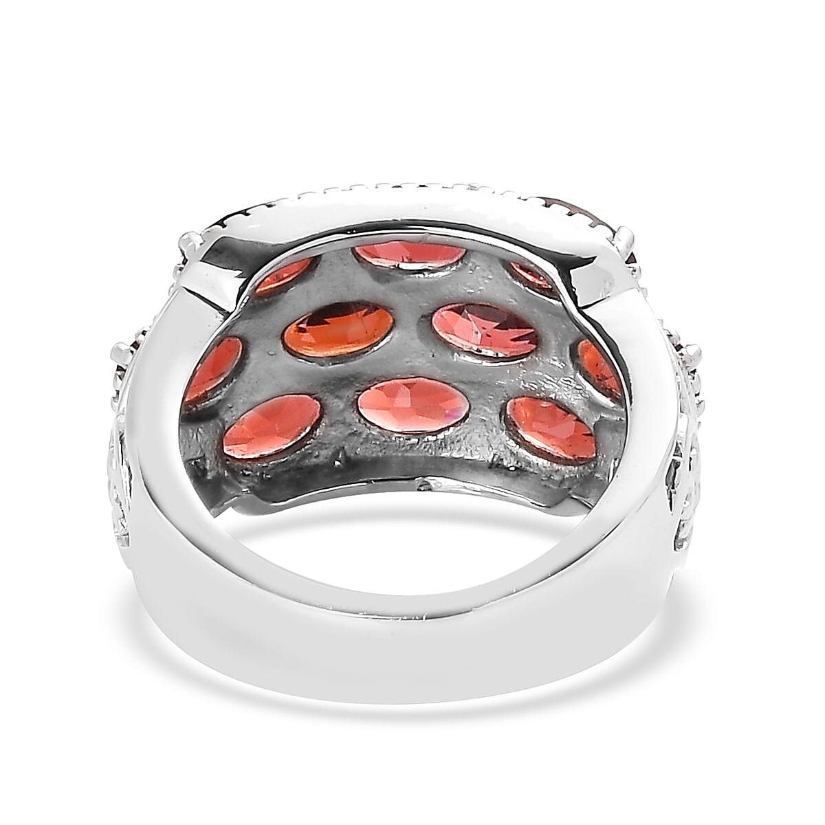 Mozambique Garnet 5.25 ctw Ring in Stainless Steel (Size 10.0) image number 4