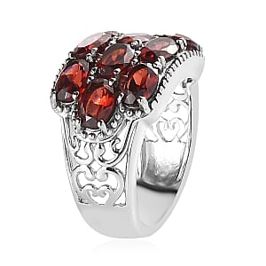 Mozambique Garnet 5.25 ctw Ring in Stainless Steel (Size 6.0)