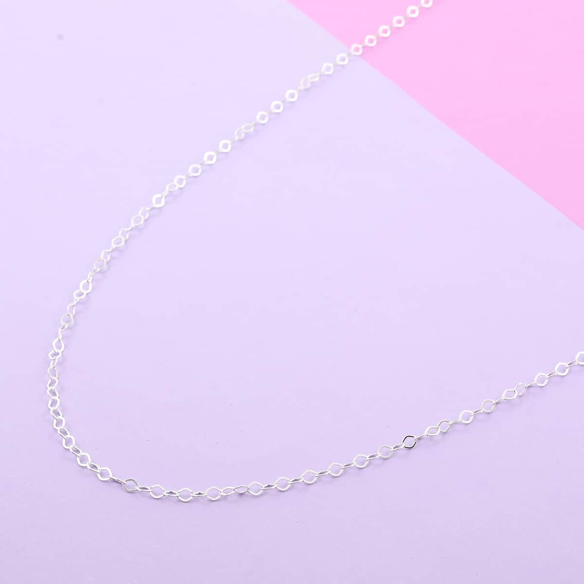 Italian Sterling Silver Marquise Linked Chain 24 Inches 2.60 Grams image number 1