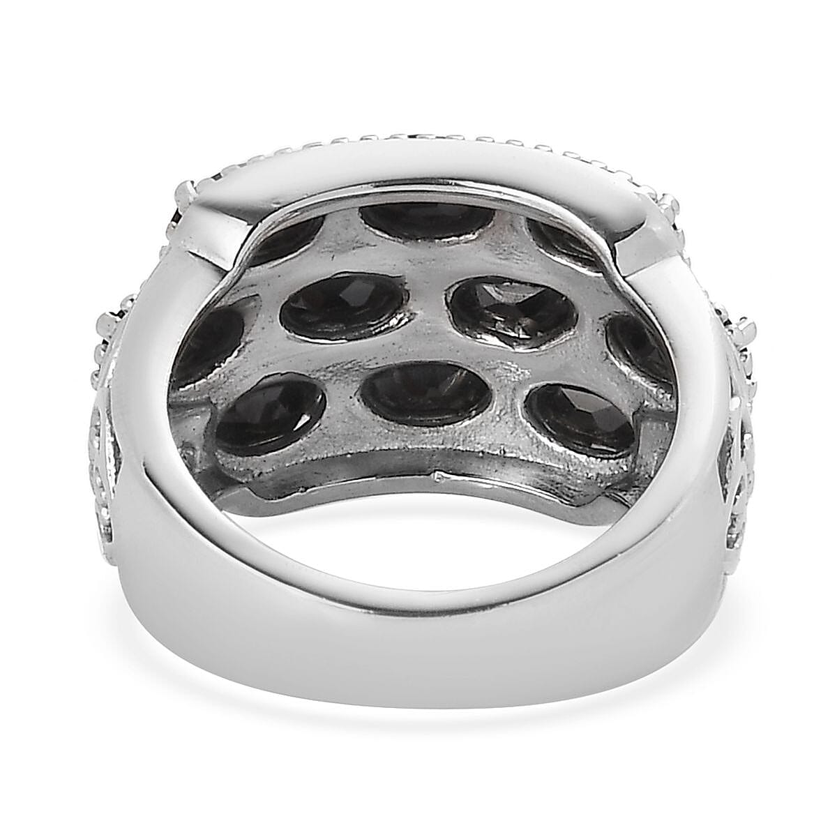 Thai Black Spinel 5.25 ctw Ring in Stainless Steel (Size 10.0) image number 4