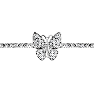 Simulated Diamond Bolo Bracelet in Silvertone 4.24 ctw