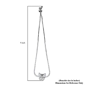 Simulated Diamond Bolo Bracelet in Silvertone 4.24 ctw