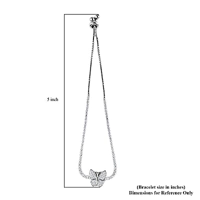 Simulated Diamond Bolo Bracelet in Silvertone 4.24 ctw