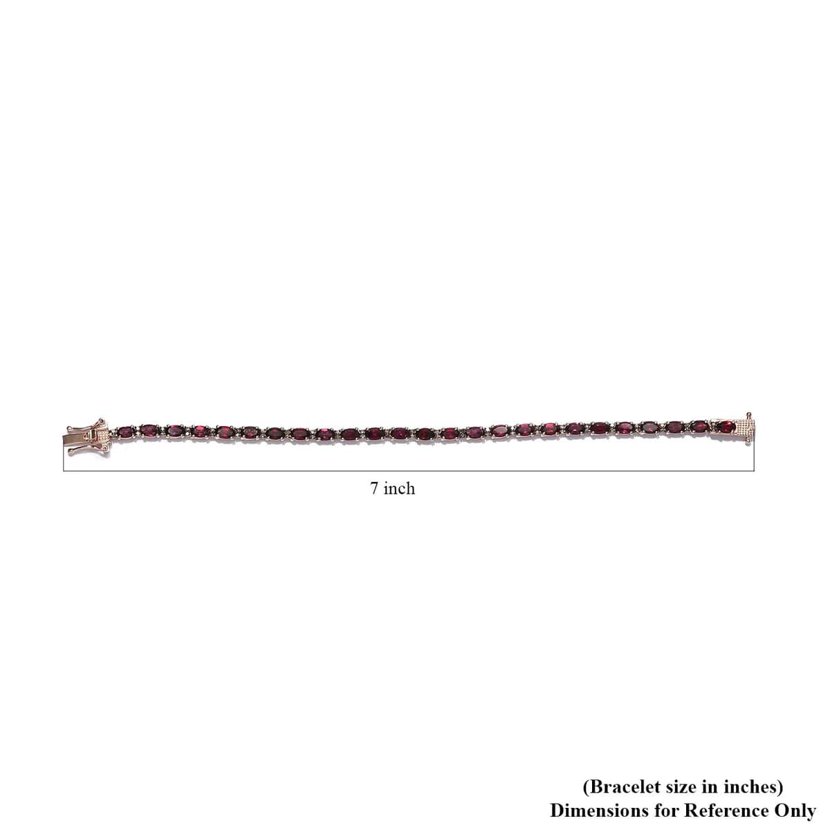Premium American Arizona Anthill Garnet, Natural Champagne Diamond (0.30 cts) Tennis Bracelet in Vermeil RG Over Sterling Silver (6.50 In) (7.40 g) 7.40 ctw image number 4