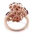 American Arizona Anthill Garnet Bypass Floral Ring in Vermeil Rose Gold Over Sterling Silver 3.15 ctw image number 4