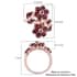American Arizona Anthill Garnet Bypass Floral Ring in Vermeil Rose Gold Over Sterling Silver 3.15 ctw image number 5