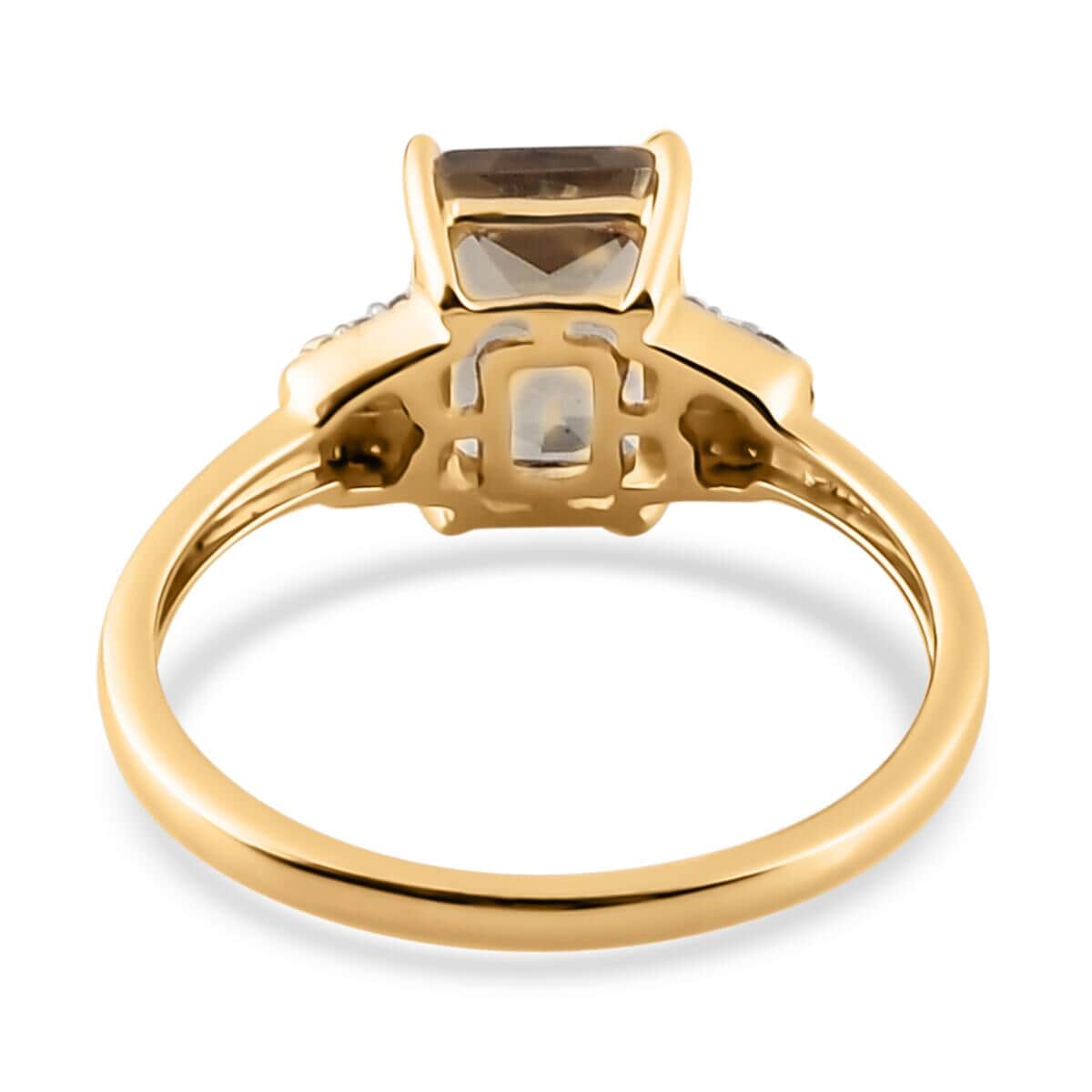LUXORO 10K Yellow Gold Radiant Cut AAA Turkizite and Diamond Ring 2 Grams 1.65 ctw image number 4