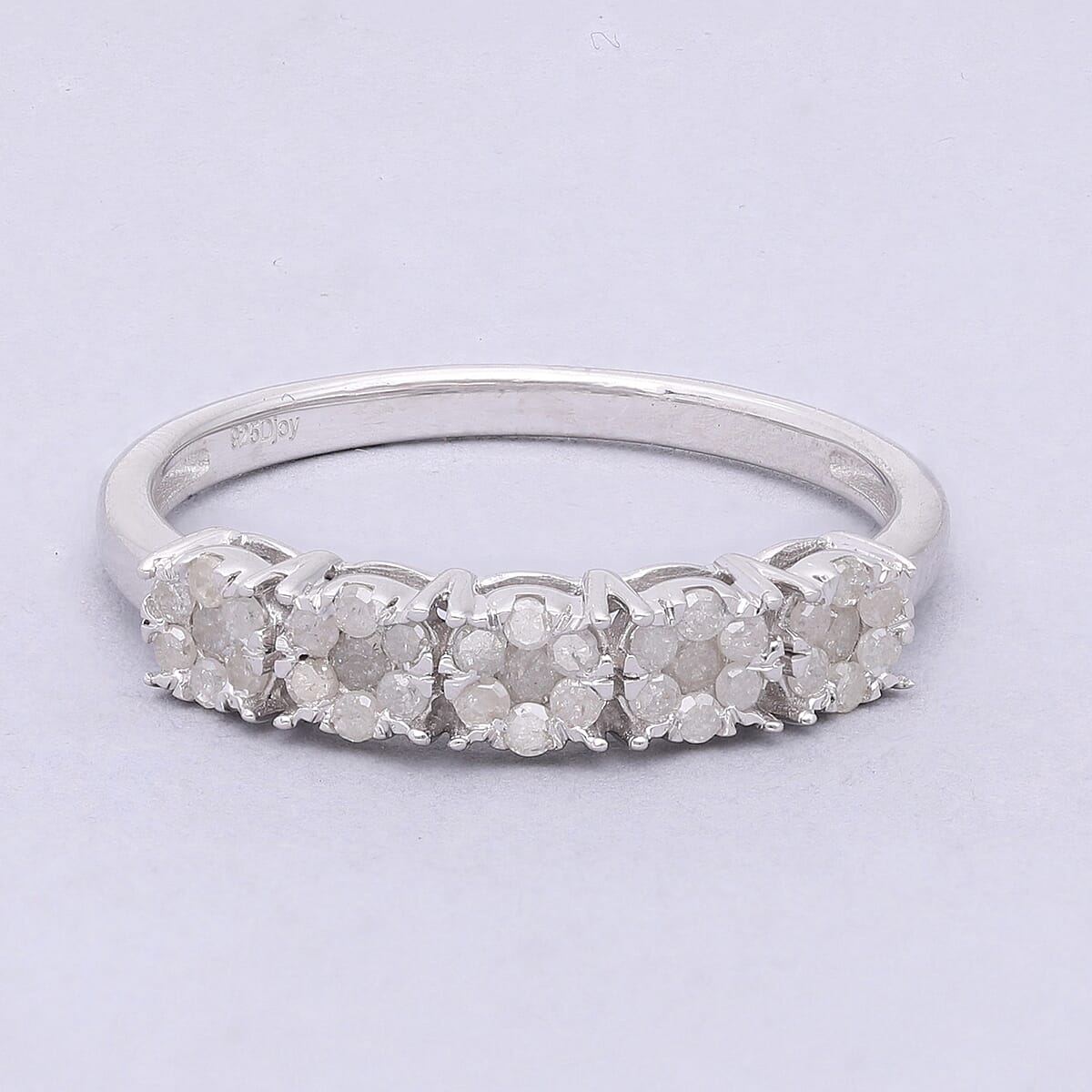 Diamond Floral Ring in Platinum Over Sterling Silver (Size 8.0) 0.50 ctw image number 1