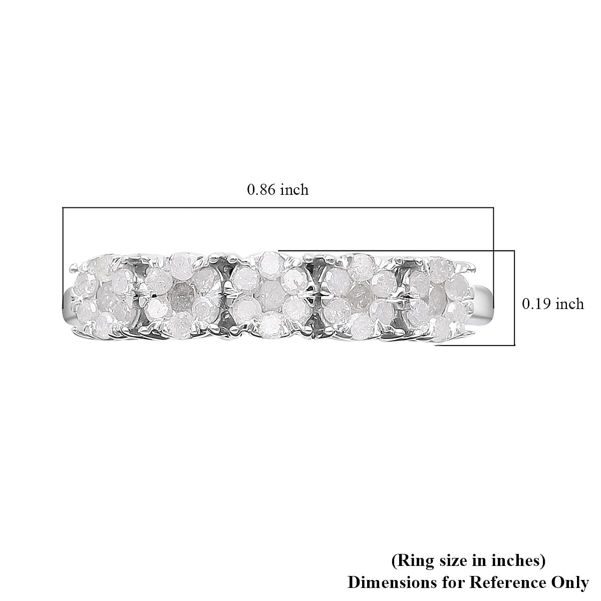Diamond Floral Ring in Platinum Over Sterling Silver (Size 8.0) 0.50 ctw image number 5