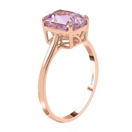 Certified Luxoro 14K Rose Gold AAA Martha Rocha Kunzite Solitaire Ring (Size 10.0) 3.00 ctw image number 3