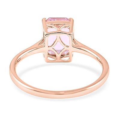 Certified and Appraised Luxoro 14K Rose Gold AAA Martha Rocha Kunzite Solitaire Ring (Size 10.0) 3.00 ctw