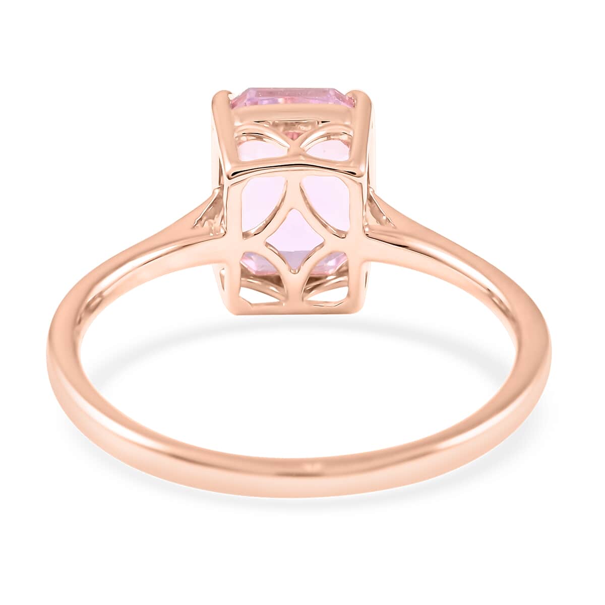 Certified Luxoro 14K Rose Gold AAA Martha Rocha Kunzite Solitaire Ring (Size 10.0) 3.00 ctw image number 4