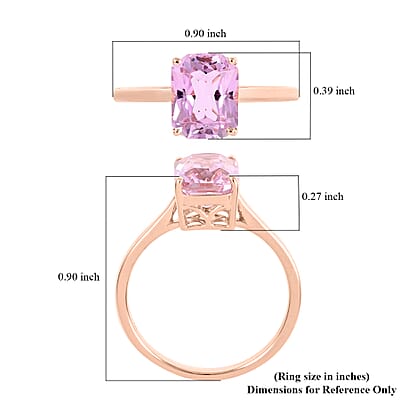 Certified and Appraised Luxoro 14K Rose Gold AAA Martha Rocha Kunzite Solitaire Ring (Size 10.0) 3.00 ctw