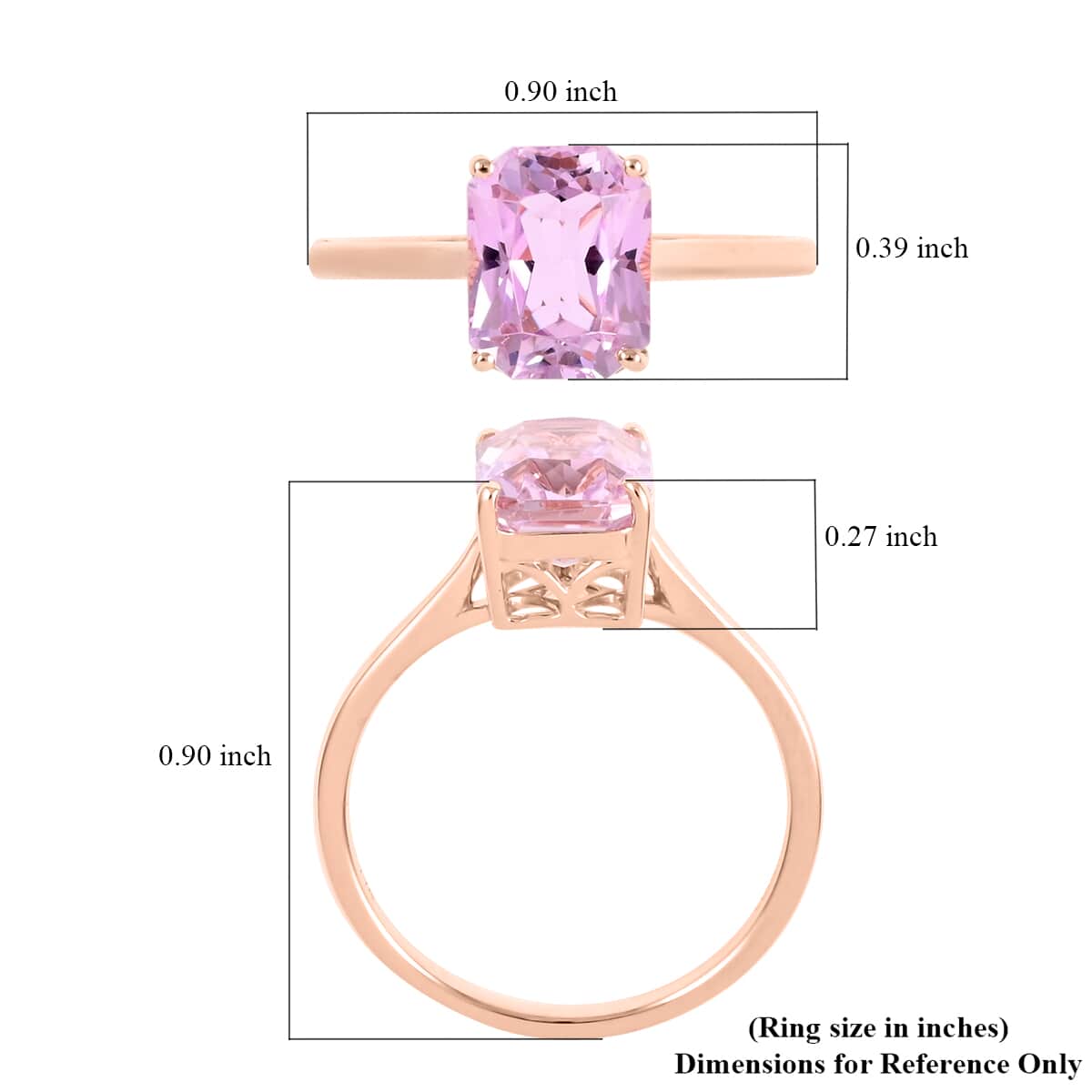 Certified Luxoro 14K Rose Gold AAA Martha Rocha Kunzite Solitaire Ring (Size 10.0) 3.00 ctw image number 5