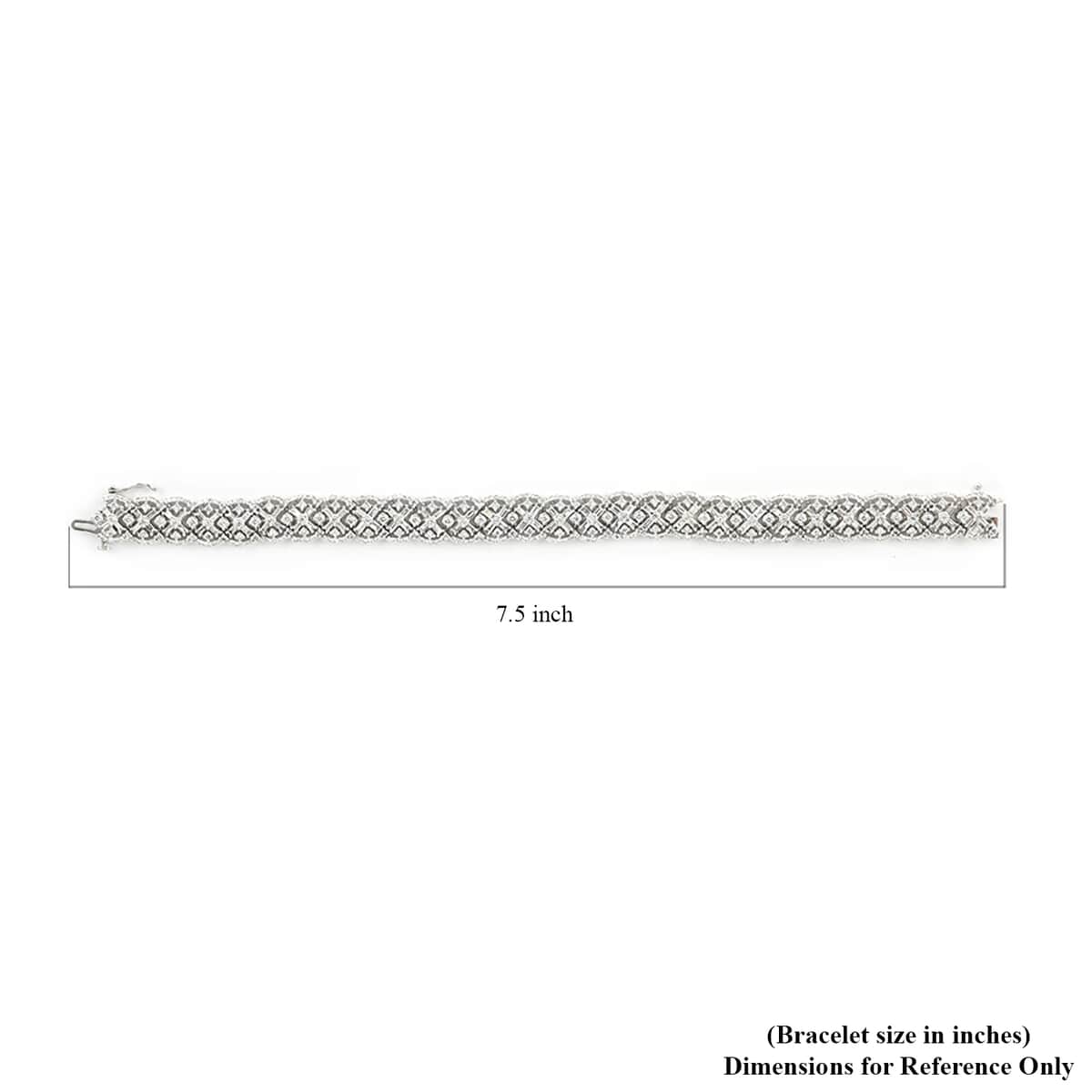 NY Closeout 14K White Gold HI I1-I2 Diamond Scallop Edge Bracelet (7.25 In) 21.85 Grams 5.20 ctw image number 4