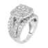 NY Closeout 14K White Gold G-H I1 Diamond Halo Multi Band Ring (Size 7.0) 9.40 Grams 3.00 ctw (Del. in 10-15 Days) image number 3
