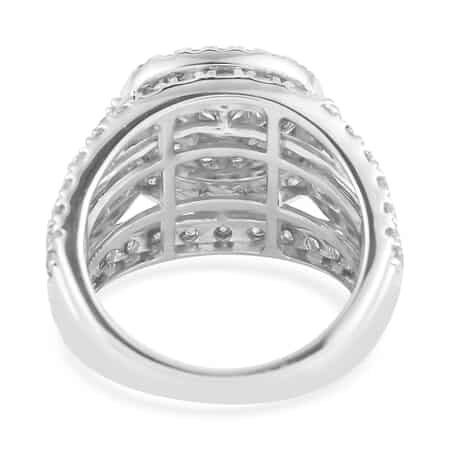 NY Closeout 14K White Gold G-H I1 Diamond Halo Multi Band Ring (Size 7.0) 9.40 Grams 3.00 ctw (Del. in 10-15 Days) image number 4