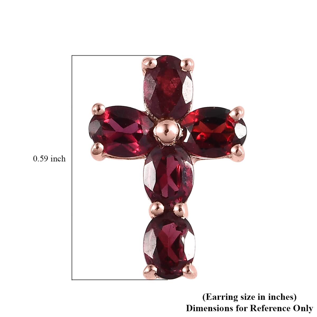Anthill Garnet Cross Earrings in Vermeil Rose Gold Over Sterling Silver 2.00 ctw image number 4