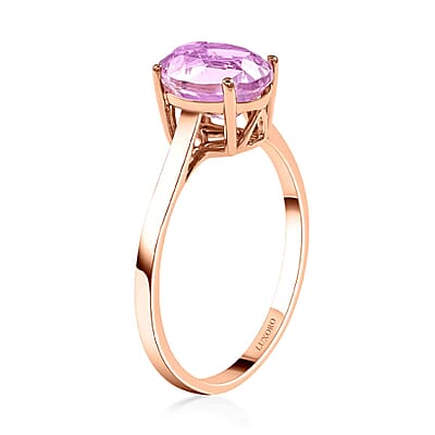 Certified & Appraised Luxoro AAA Martha Rocha Kunzite 2.70 ctw Solitaire Ring in 14K Rose Gold (Size 10.0)