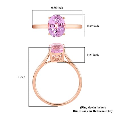 Certified & Appraised Luxoro AAA Martha Rocha Kunzite 2.70 ctw Solitaire Ring in 14K Rose Gold (Size 10.0)