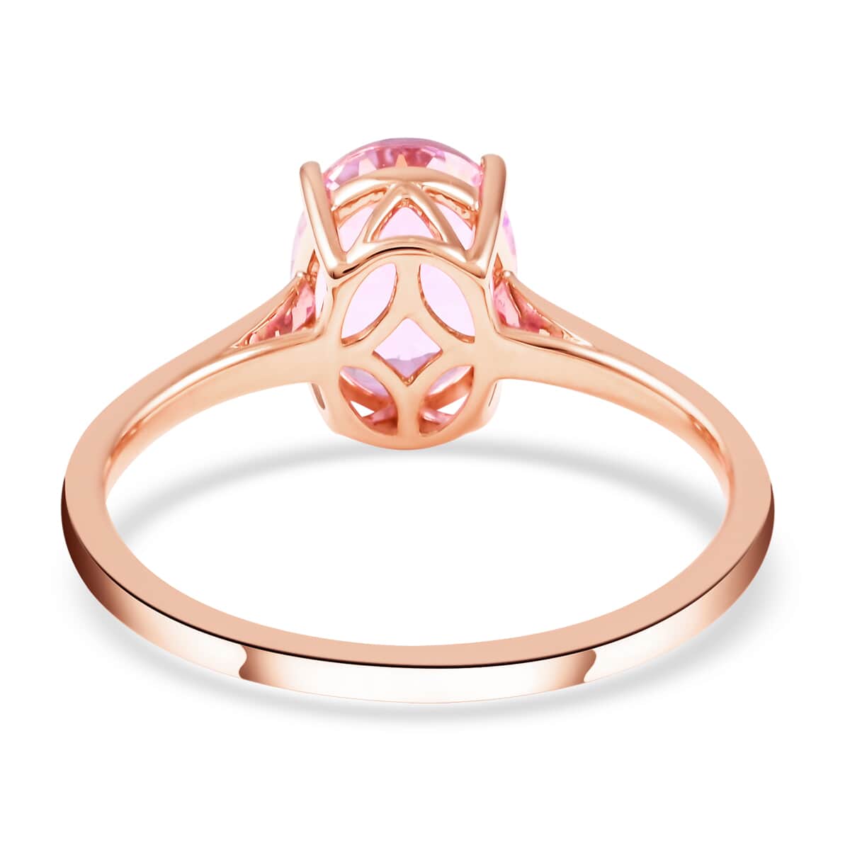 Certified & Appraised Luxoro AAA Martha Rocha Kunzite 2.70 ctw Solitaire Ring in 14K Rose Gold (Size 7.0) image number 4