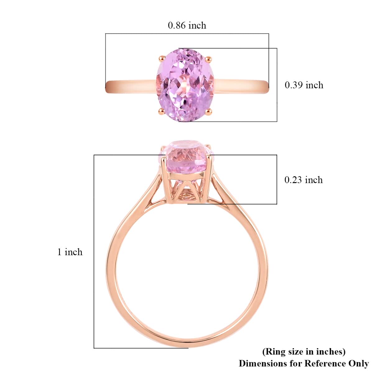 Certified & Appraied Luxoro 14K Rose Gold AAA Martha Rocha Kunzite Solitaire Ring (Size 7.0) 2.70 ctw image number 5