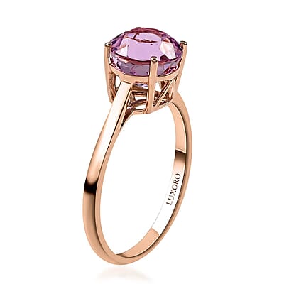 Certified & Appraised Luxoro AAA Martha Rocha Kunzite 2.60 ctw Solitaire Ring in 14K Rose Gold (Size 10.0)