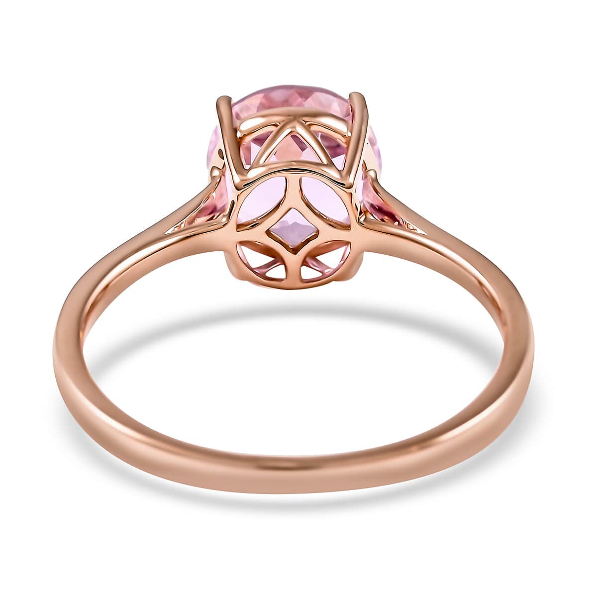 Certified & Appraised Luxoro 14K Rose Gold AAA Martha Rocha Kunzite Solitaire Ring (Size 10.0) 2.60 ctw image number 4