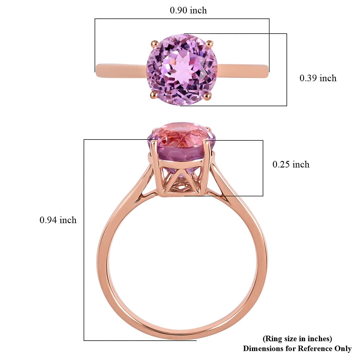 Certified & Appraised Luxoro 14K Rose Gold AAA Martha Rocha Kunzite Solitaire Ring (Size 10.0) 2.60 ctw image number 5