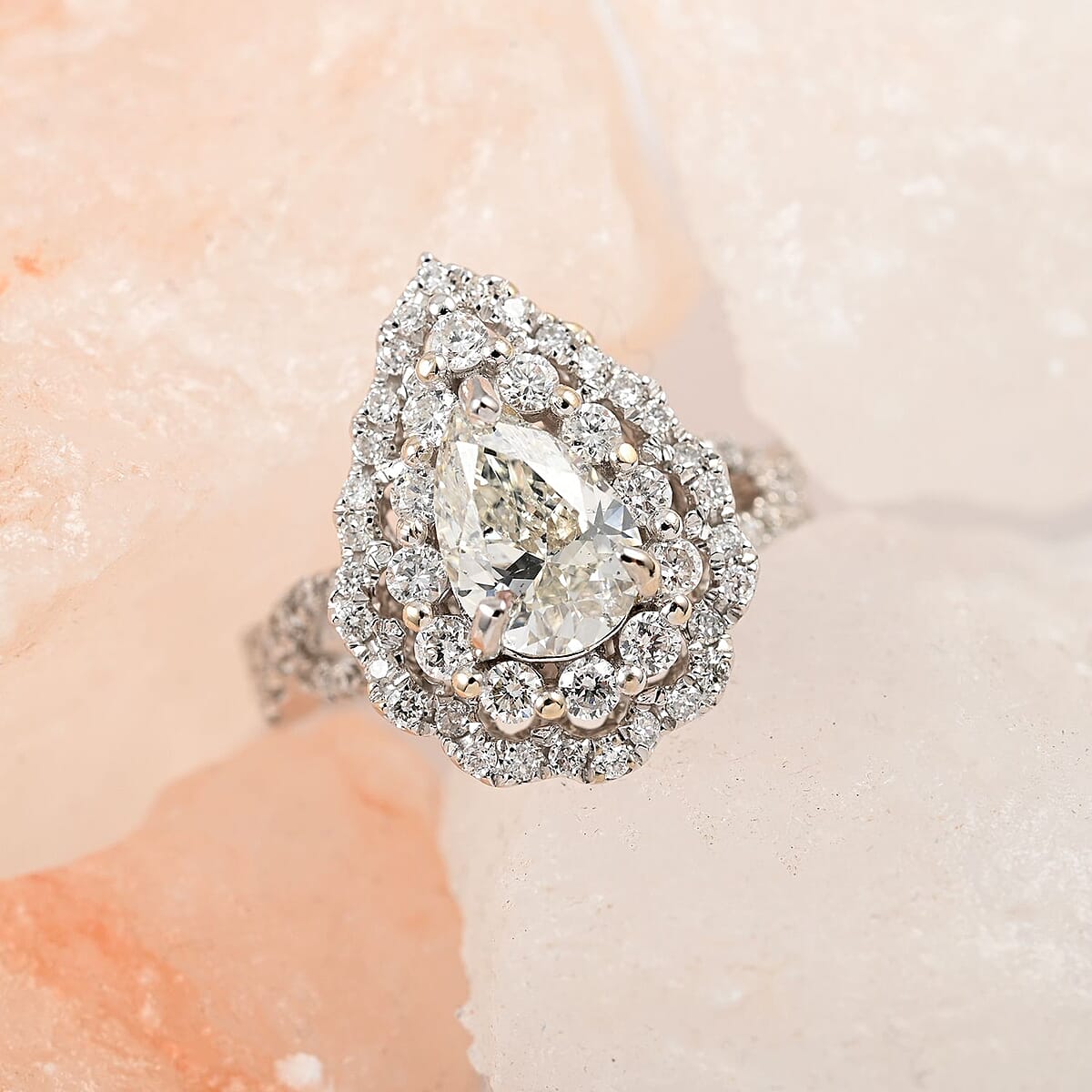 18K White Gold Diamond SI Ring 5.05 Grams 1.70 ctw (Delivered in 7-9 Business Day) image number 1