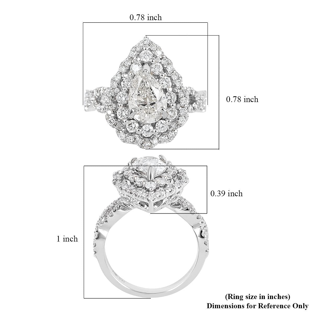 18K White Gold Diamond SI Ring 5.05 Grams 1.70 ctw (Delivered in 7-9 Business Day) image number 5
