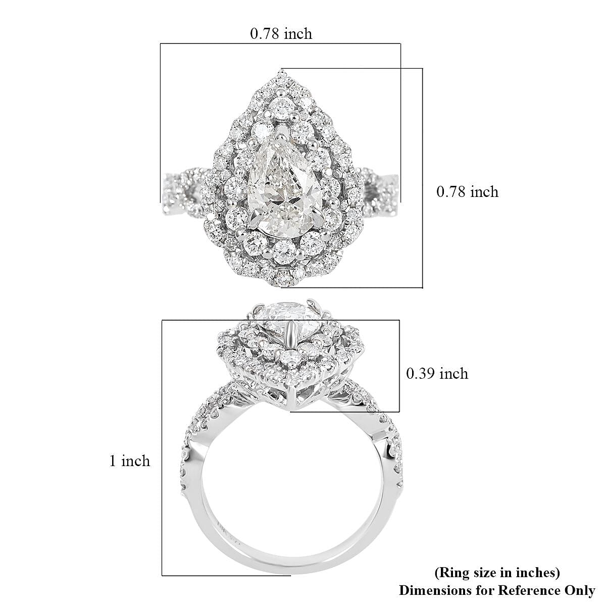 18K White Gold Diamond SI Ring (Size 7.0) 5.05 Grams 1.70 ctw image number 5