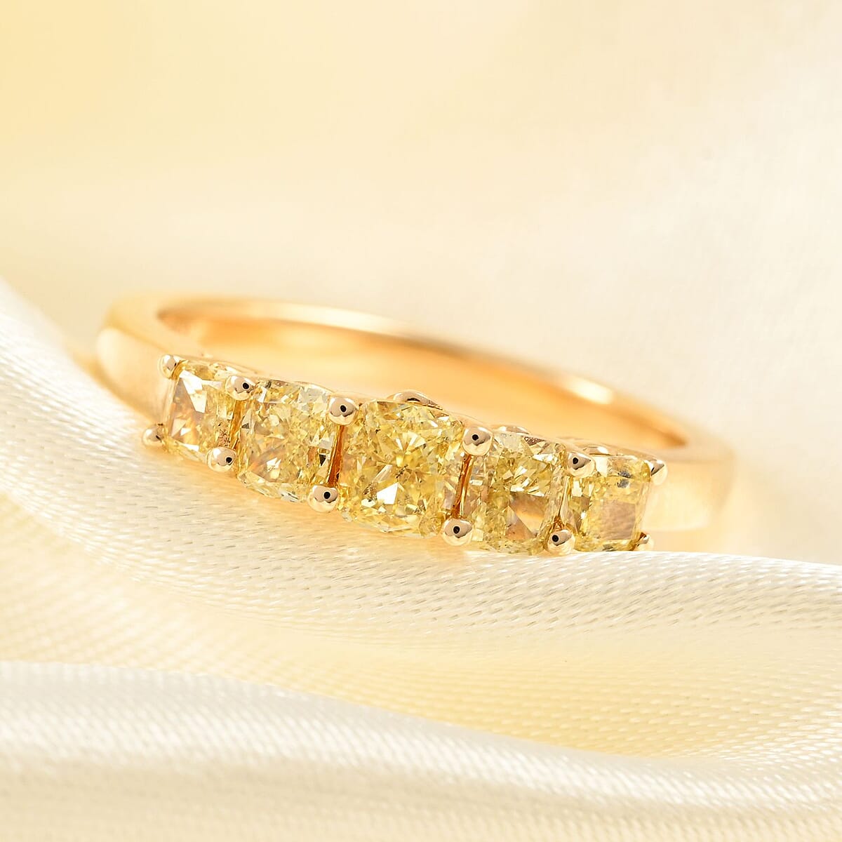 14K Yellow Gold Natural Yellow Diamond Ring (Size 8.0) 1.00 ctw image number 1